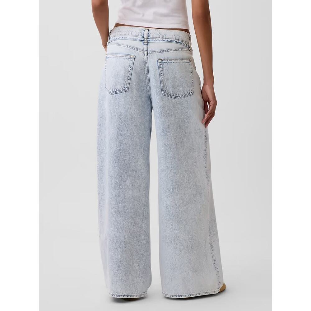 Gap Mid Rise UltraSoft Baggy Micro Belt Jeans - 26 - Picture 4 of 6